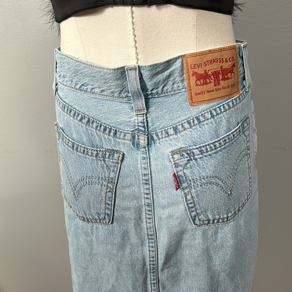 Levi’s White Wash Midi Side Slit Skirt size 27 - Picture 7 of 16